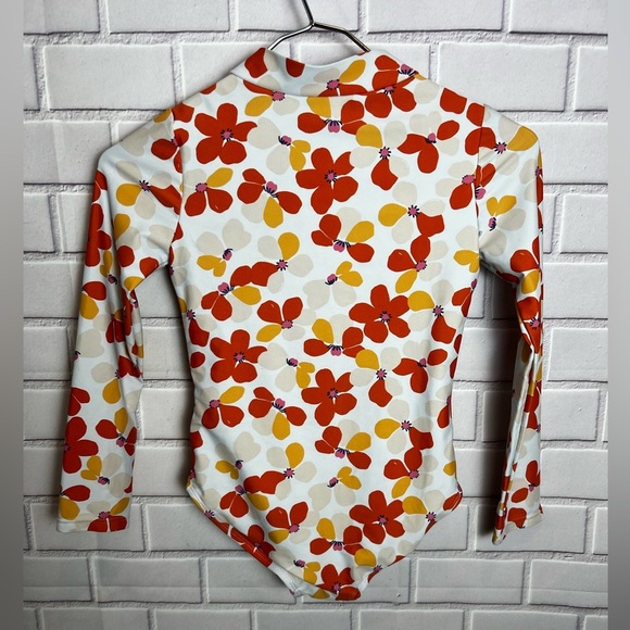 Carter's girls Swim Floral Rash Guard - Red and Yellow/size 8/8A - Picture 5 of 7